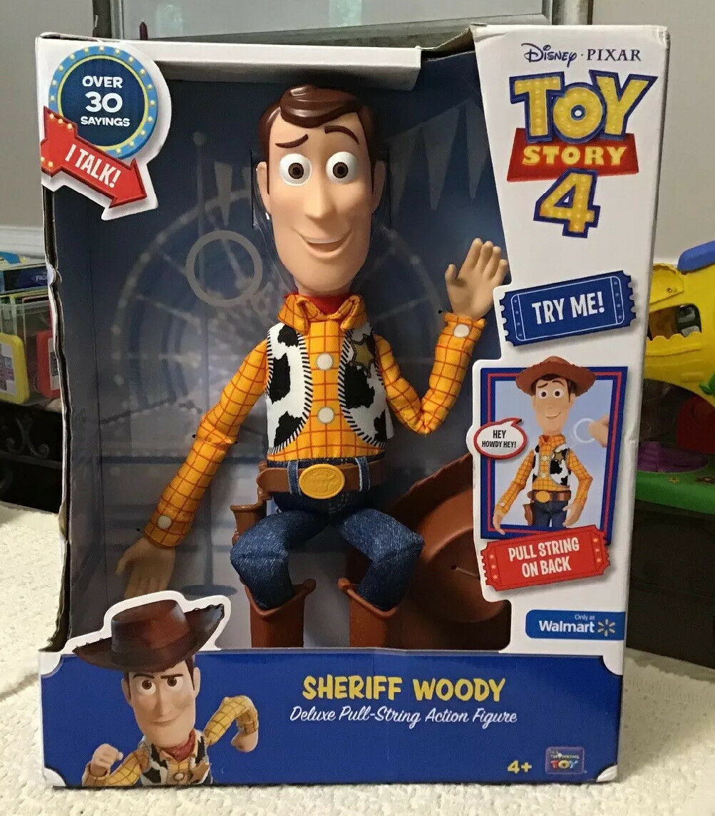 Disney Pixar Toy Story 4 Sheriff Woody Deluxe Pull-string Talking 