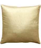 Tuscany Linen Gold Metallic 16x16 Throw Pillow, Complete with Pillow Insert - $41.95
