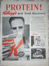 1956 Kellogg&#39;s Vintage Print Ad Special K Cereal Protein Weight Loss Ene... - $9.67