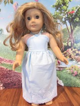 homemade 18&quot; american girl/madame alexander long blue sundress doll clothes - $16.20