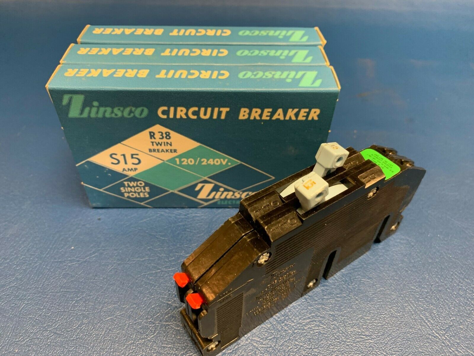 NEW IN BOX ZINSCO 15 Amp 3/4" R38 BREAKER TWIN GTE Sylvania Red Tab Everything Else
