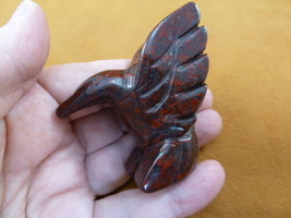 Y-BIR-HU-727 Red Black Hummingbird gemstone hummingbirds figurine statue... - $17.53