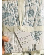 Pottery Barn Remy Standard Sham Ivory Chambray Blue Floral Quilted Just ... - $56.60
