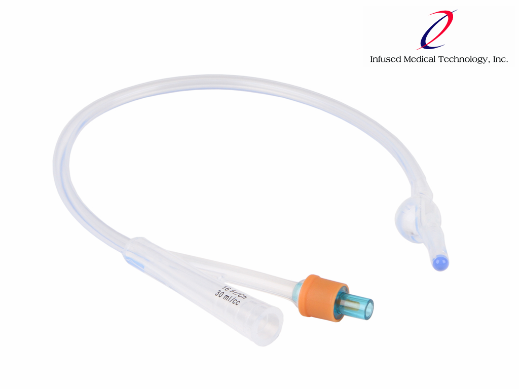 All Silicone Foley Catheter - 16Fr. Ribbed Balloon - Incontinence Aids