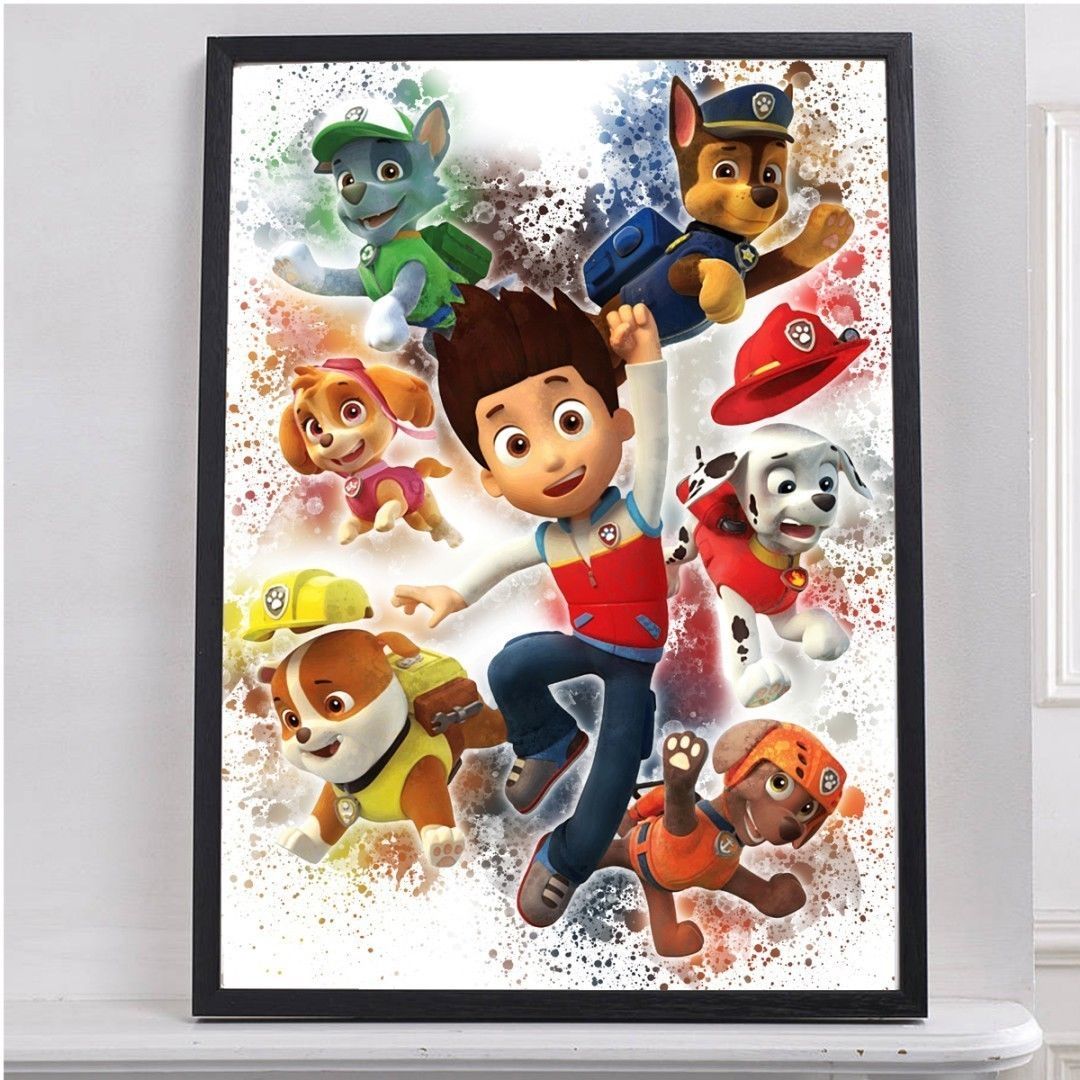 Paw Patrol Poster Nursery Decoration Wall Art Print Room Decor Gift