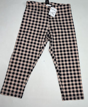 Forever 21 Girls Capri Leggings Stretch Pants Pink Navy Blue Gingham Check 7 8 - $5.99
