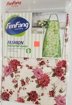 Printed Cotton Kitchen Apron with pocket, COLORFUL FLOWERS # 3 - $14.84