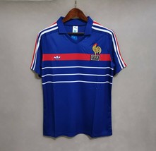 France 1984 - 1986 Home Retro Soccer Jersey - Michel Platini EURO 1984 Jersey - $70.00
