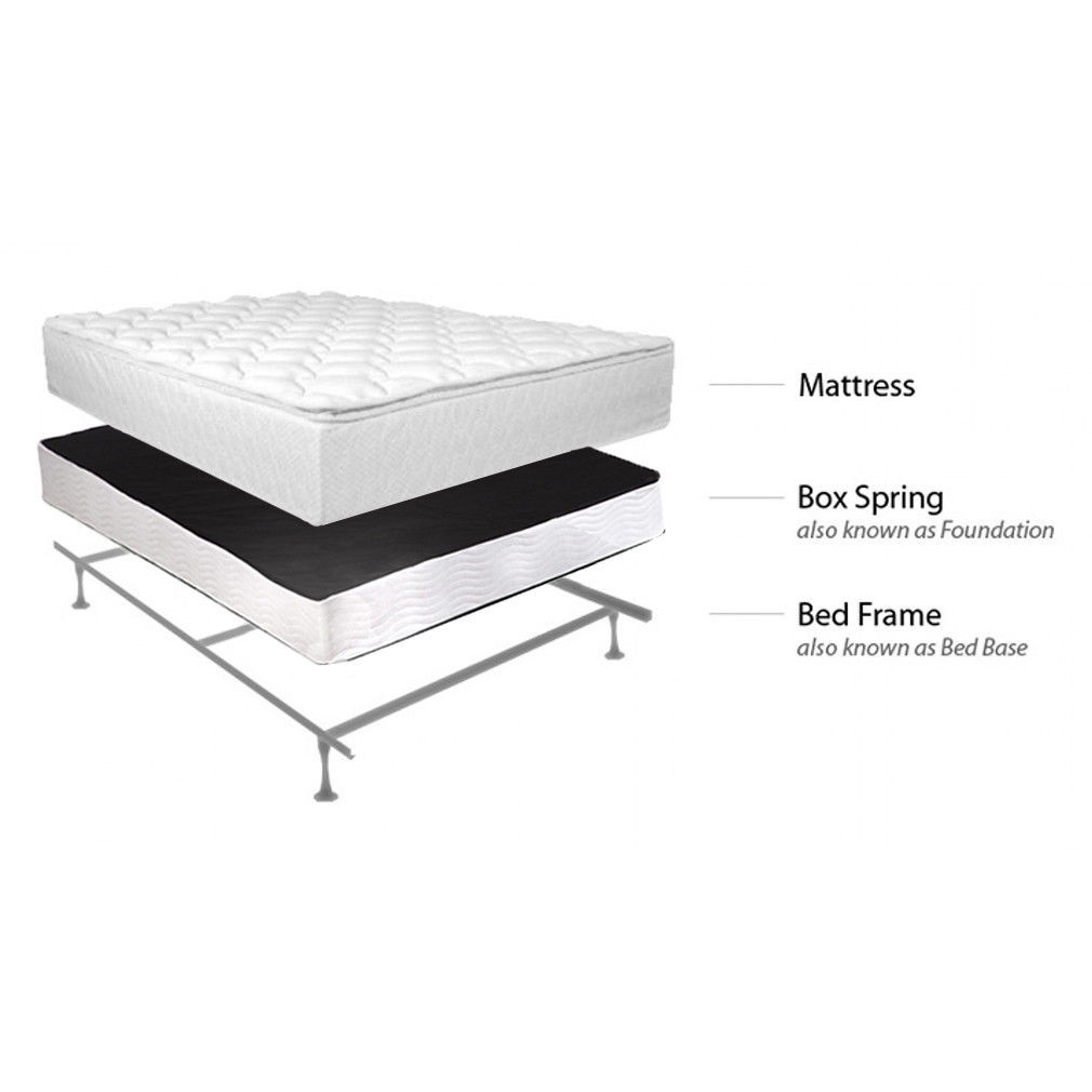 New Box Spring Bed Frame 8 Inch Mattress Foundation Strong Steel ...