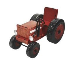 13 inch Tall Red Metal Garden Tractor Statue (me) m12 - $148.49