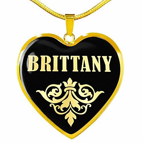 Brittany v0218k Gold Finished Heart Pendant Luxury Necklace
