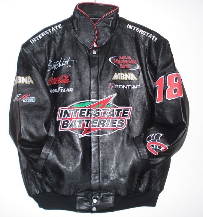 Primary image for Nascar Interstate Batteries Lambskin  Leather Pontiac Jacket  New  XL