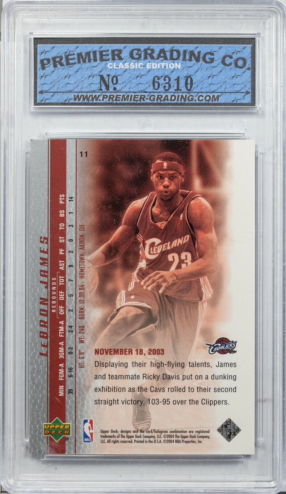 upper deck 2004 lebron james