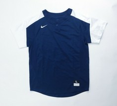 Nike Youth Stock Vapor 1 Button Baseball Jersey Boy&#39;s M, L, XL Navy Blue... - $18.50