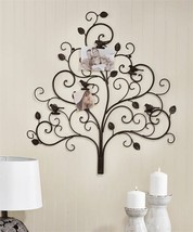 Sculpted Tree Design Wall Decor Metal w Clips for Pictures 29" High Photo Tree