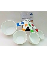 4Pc Color Coded Measuring Cup Set White Cups measure from (1/4,1/3,1/2 t... - $12.85