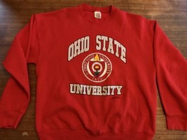 Vintage Ohio State Sweatshirt Buckeyes Red Made In USA XL Thick - $18.55