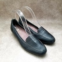 Clarks Everyday Womens  85130 Size 7 Black  Leather Slip On Loafer 1" Low Heels - $24.99