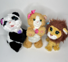 Hasbro FurReal Friends Lion Baby Panda Orange Tabby Cat Plush Interactive Lot - $44.54