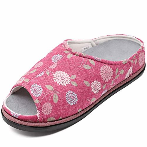 Women's Extra Wide Orthotic Slippers StepIn OpenToe Roomy AntiSkid