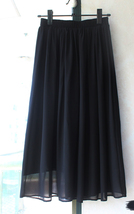 Summer Chiffon Midi Skirt Women Black Chiffon Skirt Beach Skirt Plus Size image 1