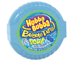 HUBBA BUBBA Sour Blue Raspberry Bubble Chewing Gum Tape, 2 ounce (12 Pack) - $24.52