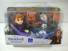 New Disney Frozen Ii Petite 6" Anna & Olaf Ice Canoe Gift Set Doll Jakks - $24.45