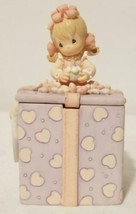 1999 Precious Moments “Happy Birthday Cupcake!” Reversible Top Gift Trin... - $9.85