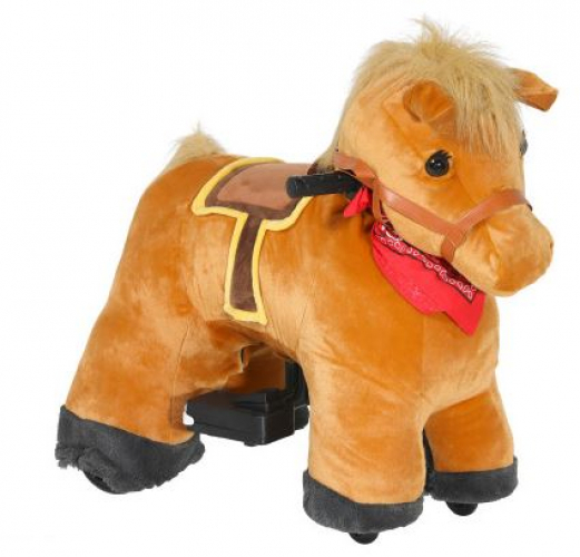 6 volt plush pony ride on