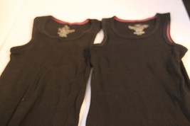 Lot of 2 Faded Glory Girls Black Ribbed Solid Tank Top Shirt Size Small 6-6X - $14.01