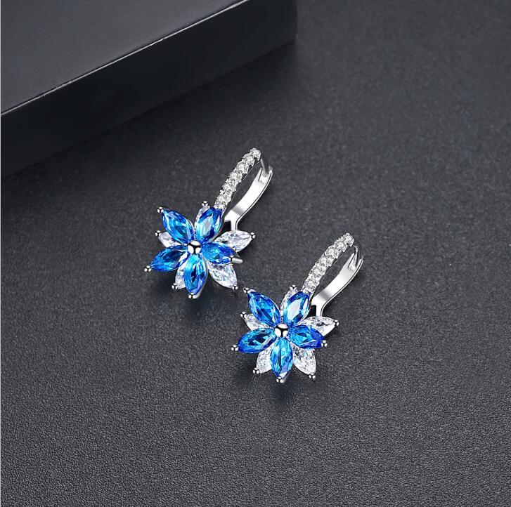 Tiny Trendy Cubic Zirconia Flower Ear Clip Earrings Fashion  High Quality Cz Sto