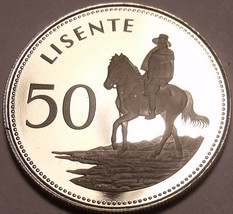 Rare Proof Lesotho 1979 50 Lisente~10k Minted~Equestrian Rider - $17.65