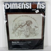 DIMENSIONS 1136 &quot;BEAUTIFUL TIMES&quot; CREWEL EMBROIDERY KIT 1979 USA 18&quot; x 1... - $28.48