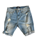 Hollister Men Skinny Jean Denim Shorts Epic Flex Distressed Cuffed Size ... - $23.76