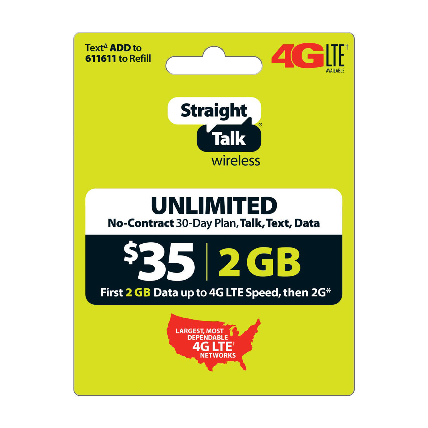 Straight Talk Refill ECard 30 Day Prepaid Unlimited Service Plan Phone