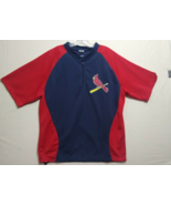 MLB St. Louis Cardinals Mens Quarter Zip Baseball Jersey T-Shirt Jacket XL - $19.79