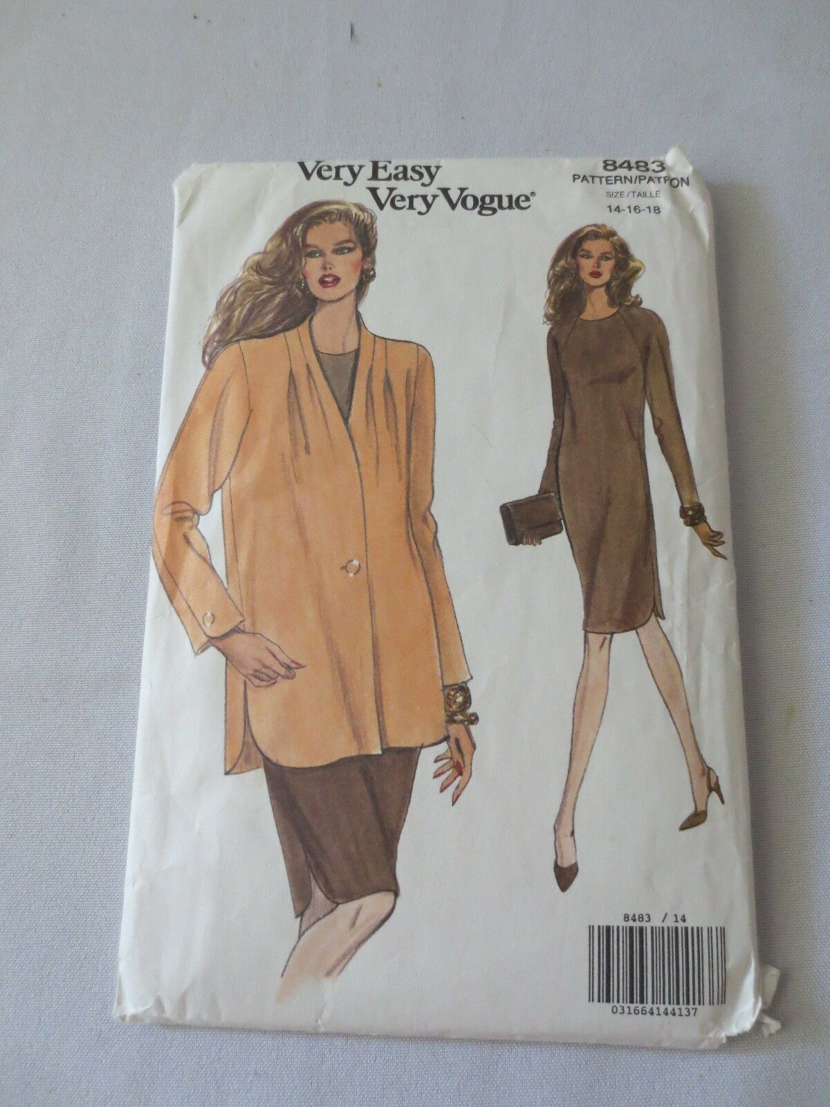 Primary image for Vogue Pattern 8483 Jacket and dress  Size 14 16 18 uncut