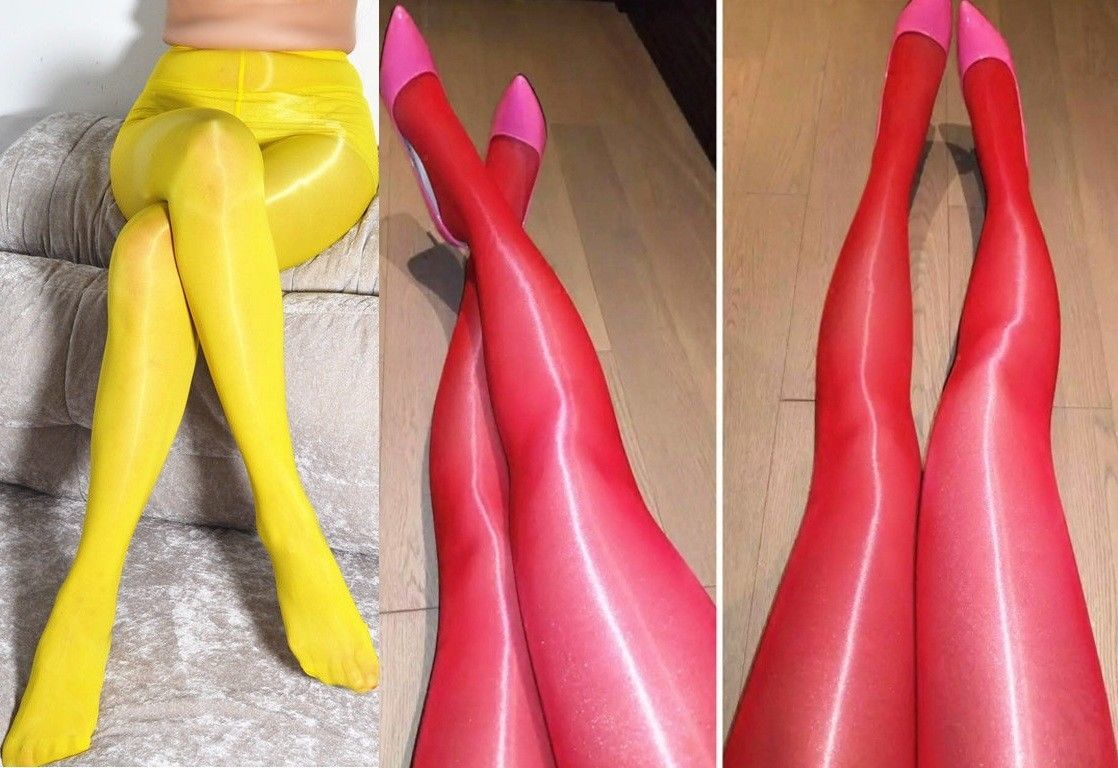 Women's 8D Shiny Glossy Suspender Pantyhose – One Size, Sheer Nylon & Spandex