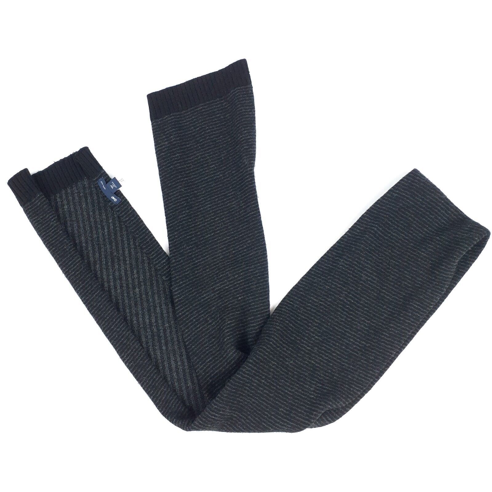 Gap Mens 100% Merino Wool Scarf Black 72" Grey - $22.26