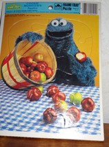 Vintage Sesame Street Cookie Monster&#39;s Apples Frame-Tray Puzzle 1986 - $14.62