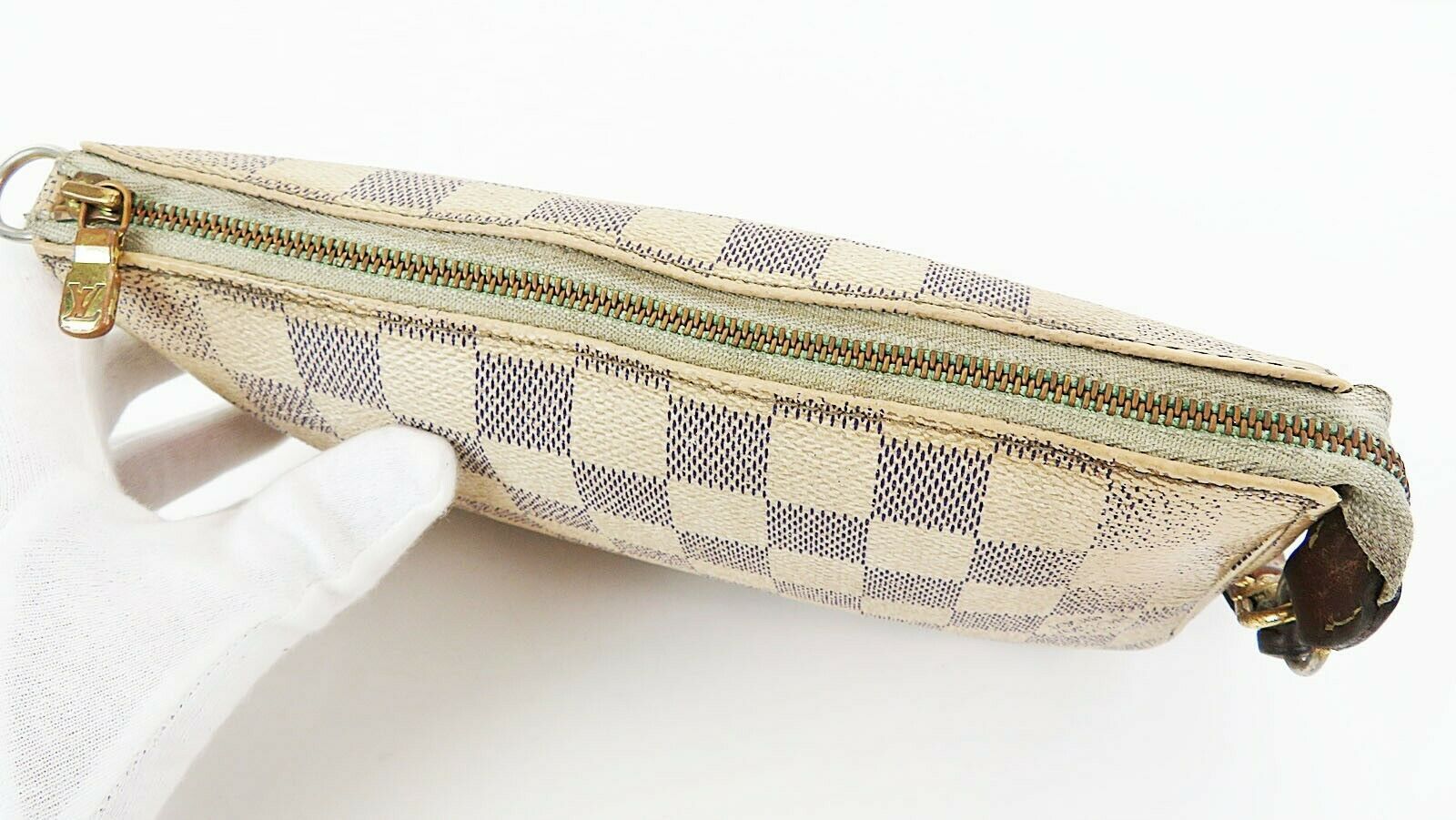 Authentic LOUIS VUITTON Accessory Pochette Damier Azur Hand Bag Purse #36316 - Women&#39;s Bags ...