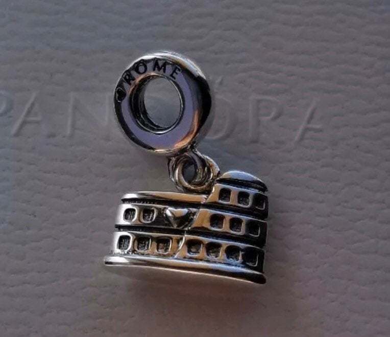 Pandora Colosseum Love Travel Rome Silver Charm Italy Dangle Authentic