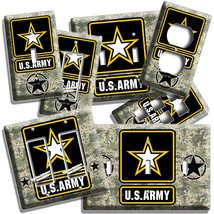 US ARMY STAR PIXELATED CAMO LIGHT SWITCH OUTLET PLATE ROOM VETERAN HOME ... - $9.29+