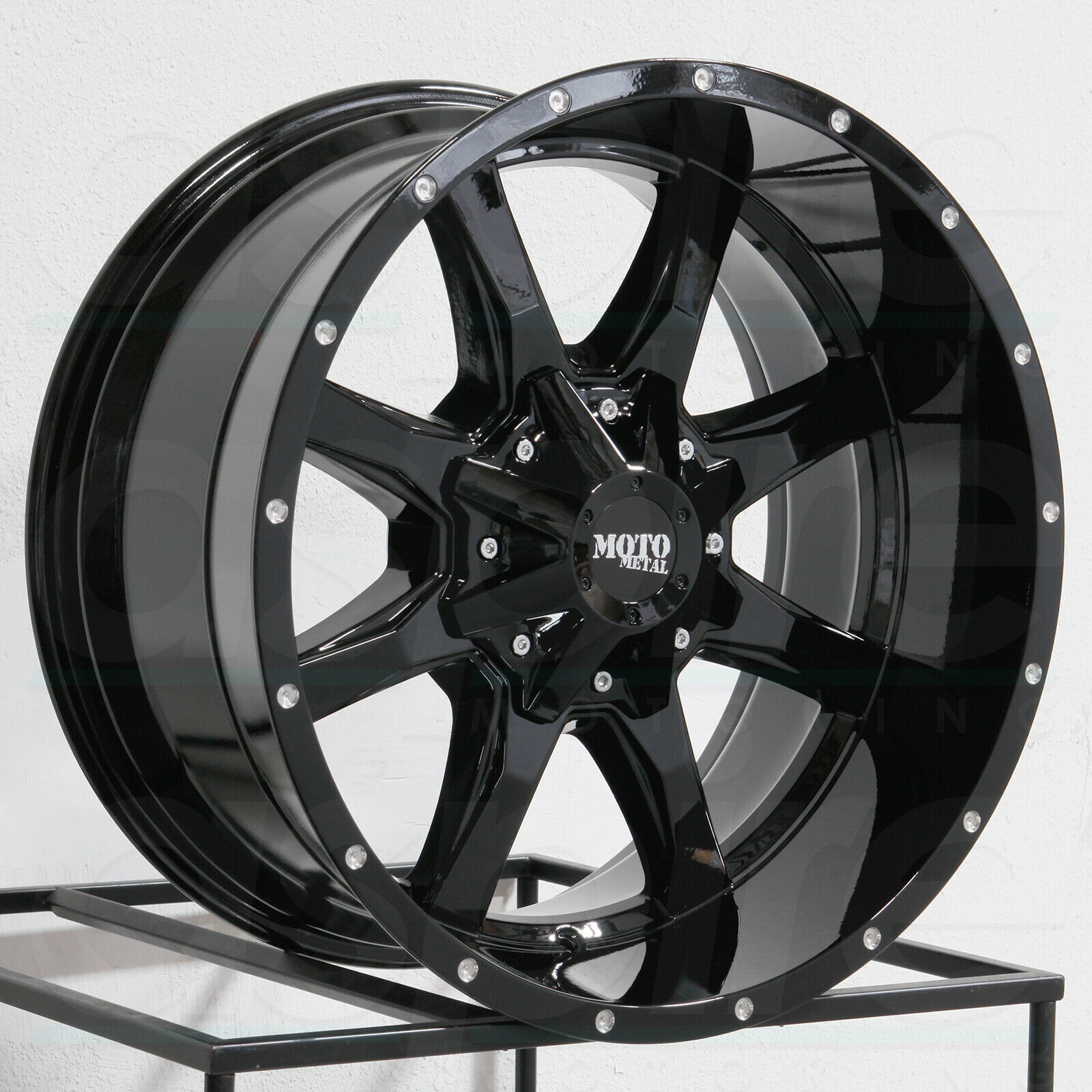 17x8 Moto Metal MO970 6x120/6x5.5 0 Gloss Black Wheels