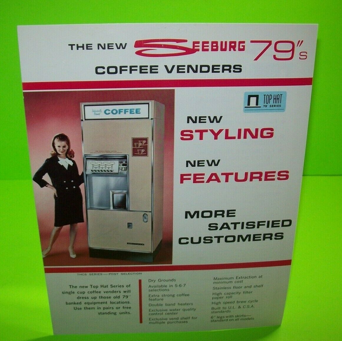 Seeburg 1967 Coffee Vending Machine FLYER Original Vintage Artwork