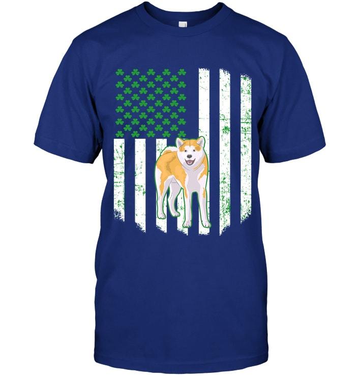 Saint Patrick USA Flag Irish Shamrock Japanese Akita Inu ...
