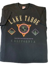 90s Vintage Lake Tahoe USA Outdoor Classics Men&#39;s Black XLarge T-Shirt - $39.50