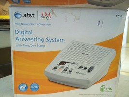 Nib At&T Digital Telephone Answering System w/ Time Date Stamp White 1739 - $16.03