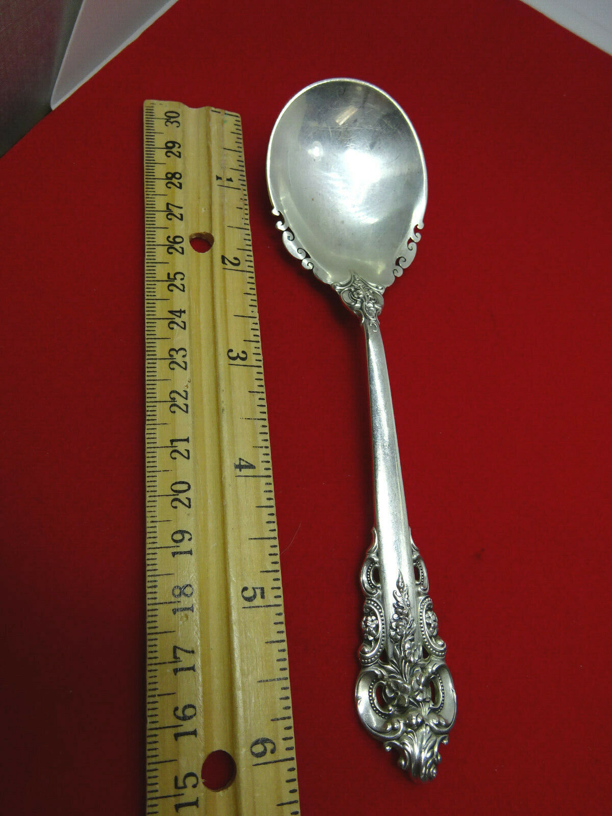 6 1/4" Wallace Grande Baroque Sterling Silver Sugar Spoon no mono 