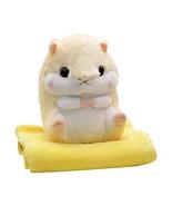2 In 1 Cute Plush Hamster Stuffed Animal Doll Pillow Cushion Blanket Set... - $41.29
